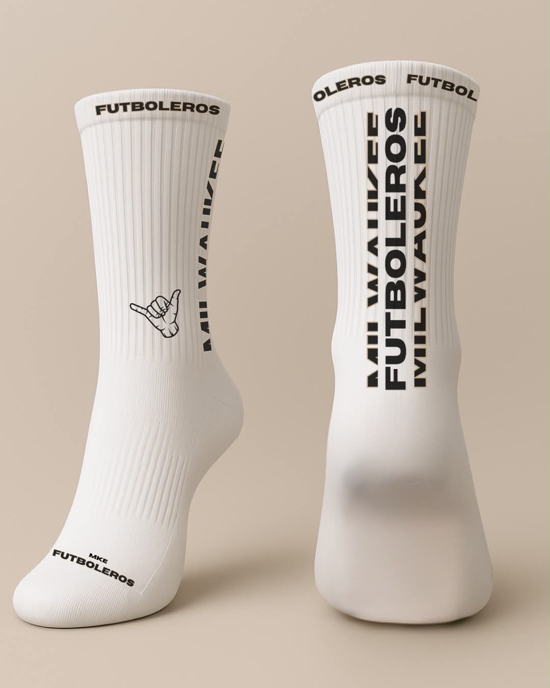 Non-Grip MKE FUTBOLEROS X FUTBOLERO Socks- WHITE