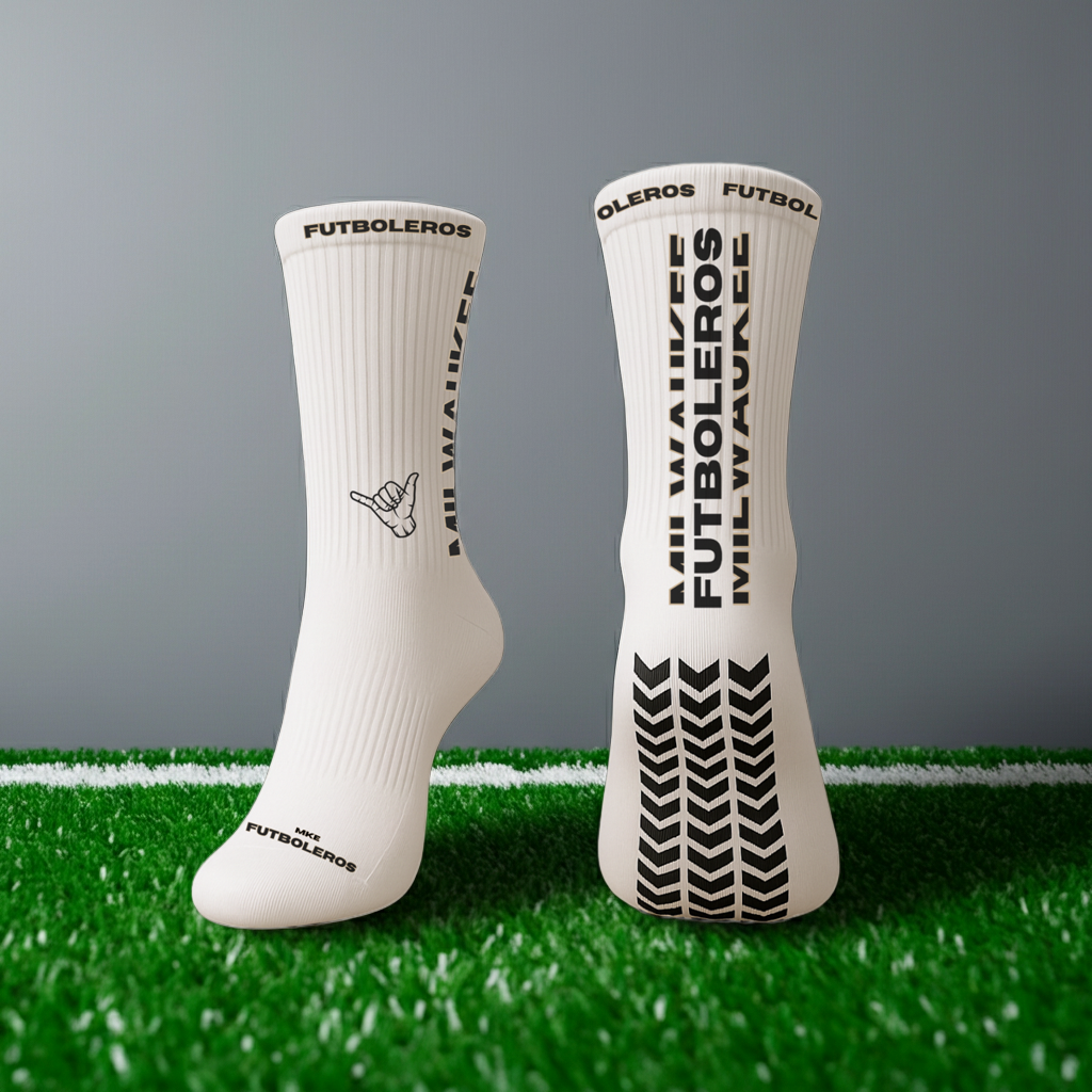 2-PACK Futbolero Grip Socks- White