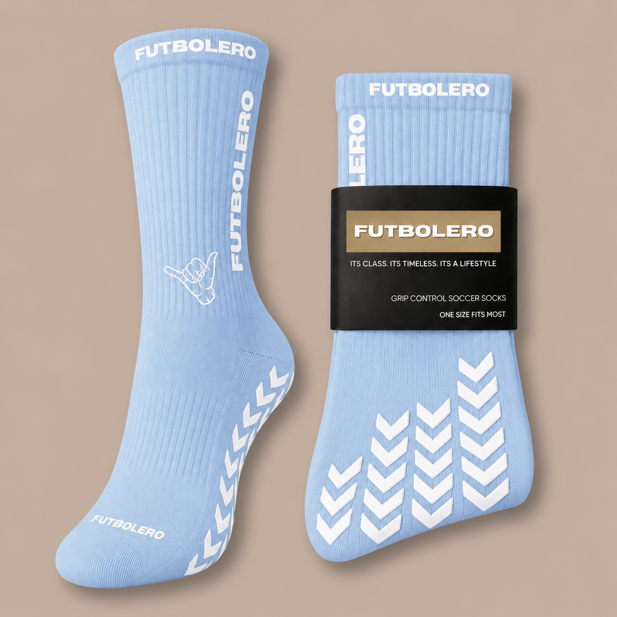 FUTBOLERO OFFICIAL Grip Sock- Light Blue